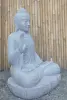  Product image 3 of the product “Seated Buddha made of Riverstone in Abhaya Position - gesture of fearlessness, H.100 cm, natural. ”